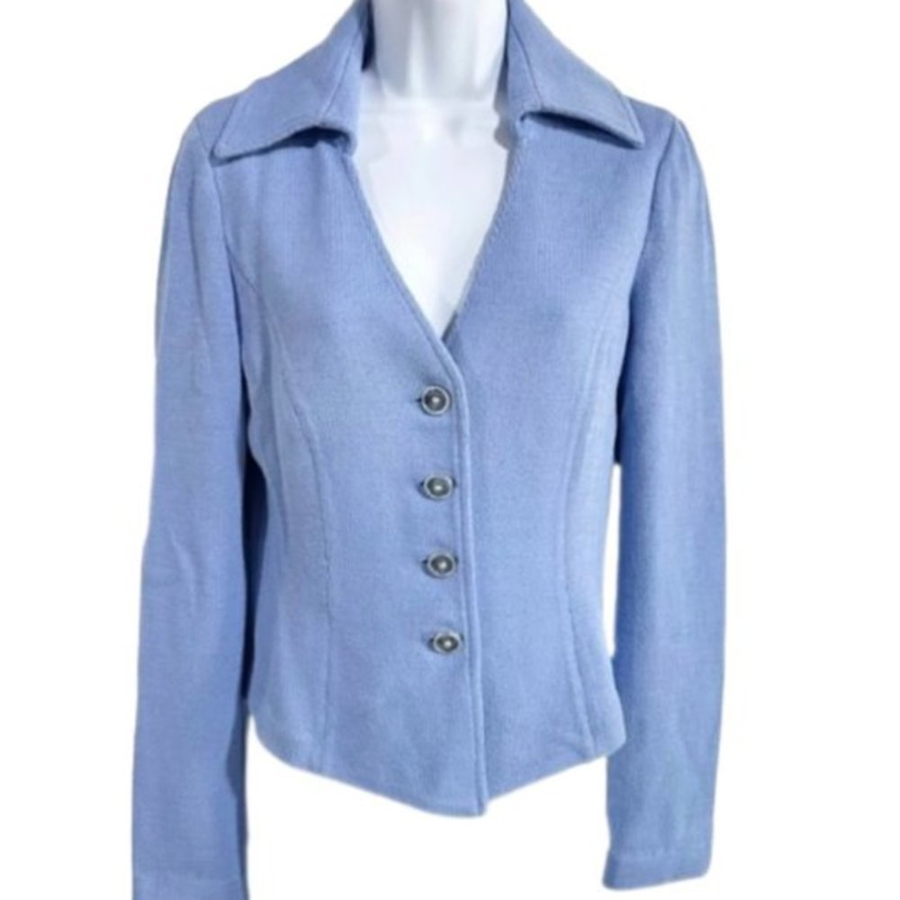 St. John Collection by Marie Gray Blue Santana Knit Jacket Blazer - 6